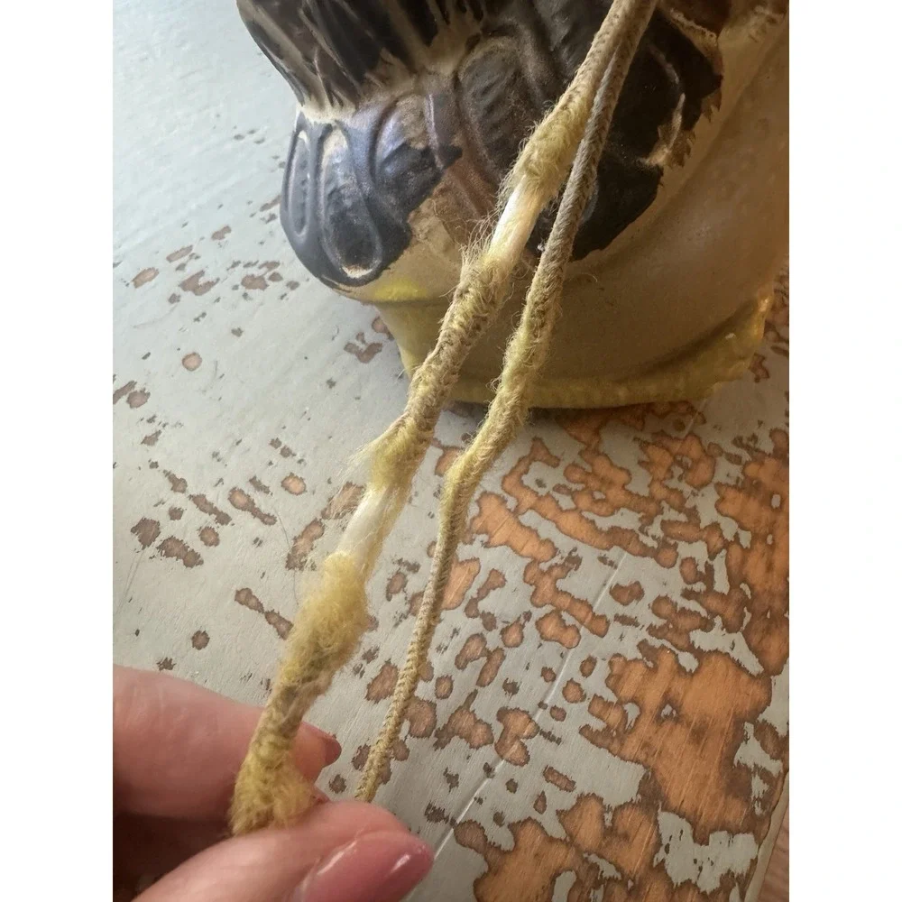 Vintage Pacific Stoneware Wind Chime Roadrunner 1973 Yellow Bird Hanging